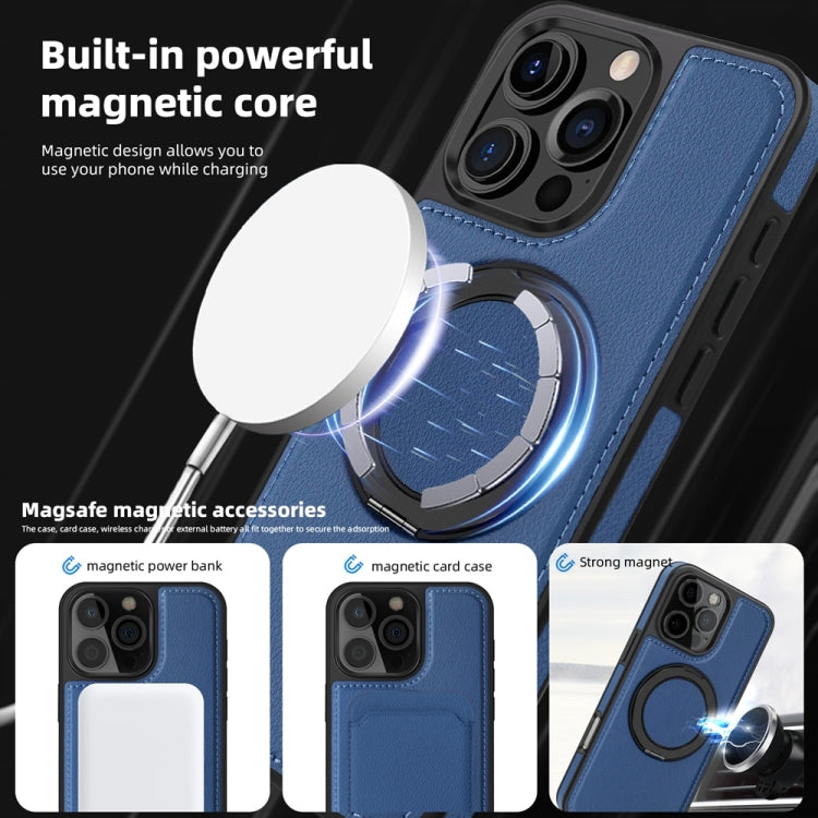 For iPhone 16 Yashi 360 Degree Rotating MagSafe Holder Phone Case(Blue) by buy2fix
