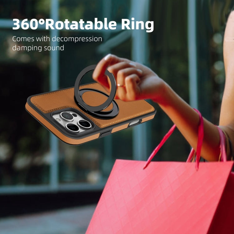 For iPhone 16 Yashi 360 Degree Rotating MagSafe Holder Phone Case(Brown) by buy2fix
