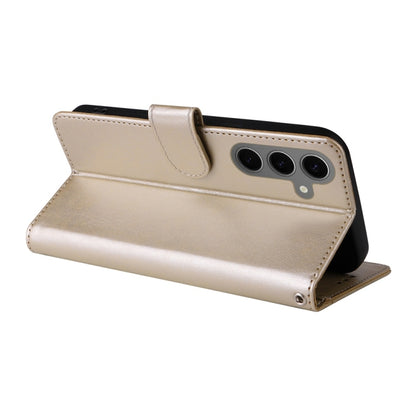 For Samsung Galaxy S25 5G Embossed Butterfly Flowers Leather Phone Case(Gold) by buy2fix