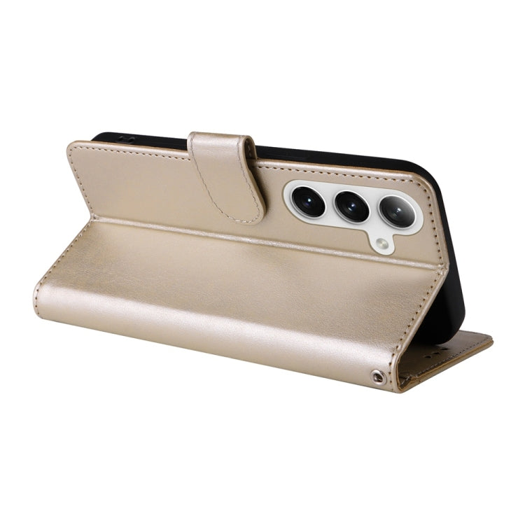 For Samsung Galaxy S25+ 5G Embossed Butterfly Flowers Leather Phone Case(Gold) by buy2fix