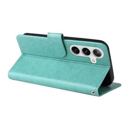 For Samsung Galaxy S25+ 5G Embossed Butterfly Flowers Leather Phone Case(Green) by buy2fix