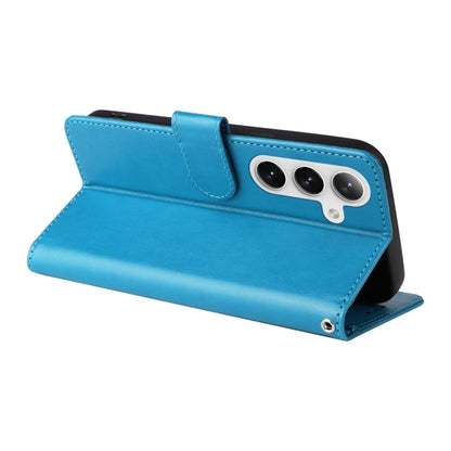 For Samsung Galaxy S25+ 5G Embossed Butterfly Flowers Leather Phone Case(Blue) by buy2fix