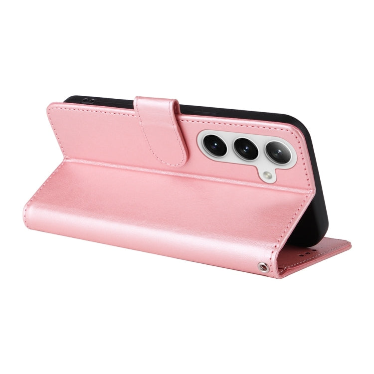 For Samsung Galaxy S25+ 5G Embossed Butterfly Flowers Leather Phone Case(Rose Gold) by buy2fix