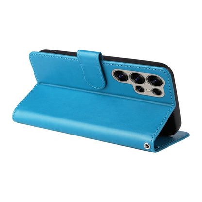 For Samsung Galaxy S25 Ultra 5G Embossed Butterfly Flowers Leather Phone Case(Blue) by buy2fix