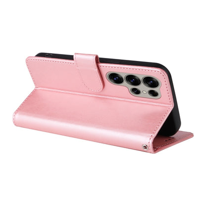 For Samsung Galaxy S25 Ultra 5G Embossed Butterfly Flowers Leather Phone Case(Rose Gold) by buy2fix