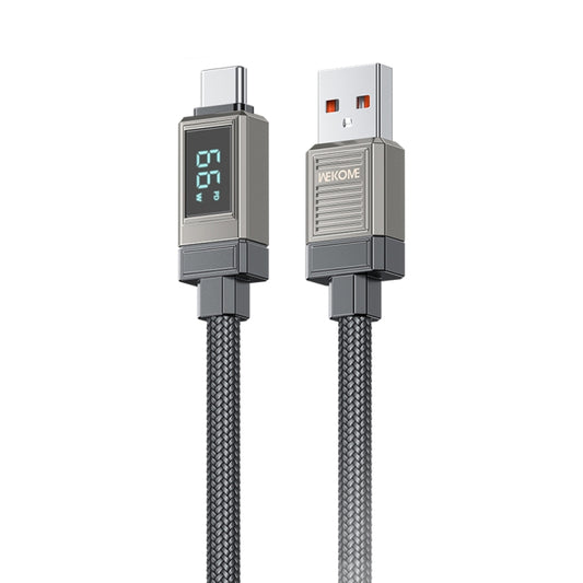 WK WDC-39 Smart Digital Display 1.2m 66W USB to Type-C Fast Charging Data Cable(Black Grey) - USB-C & Type-C Cable by WK | Online Shopping UK | buy2fix