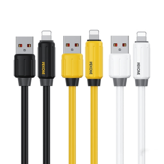 WK WDC-27i Elastic Genuine Silicone 1m 12W USB to 8 Pin Fast Charging Data Cable(Black) - Normal Style Cable by WK | Online Shopping UK | buy2fix