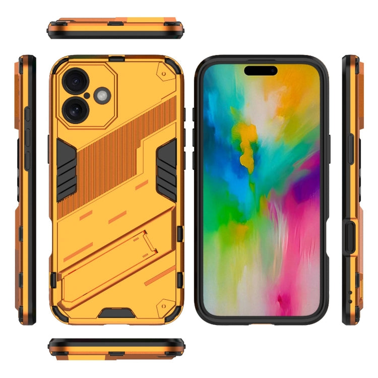 For iPhone 16 Punk Armor 2 in 1 PC + TPU Phone Case with Holder(Orange) - iPhone 16 Cases by buy2fix | Online Shopping UK | buy2fix