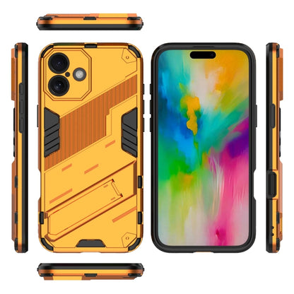 For iPhone 16 Punk Armor 2 in 1 PC + TPU Phone Case with Holder(Orange) - iPhone 16 Cases by buy2fix | Online Shopping UK | buy2fix