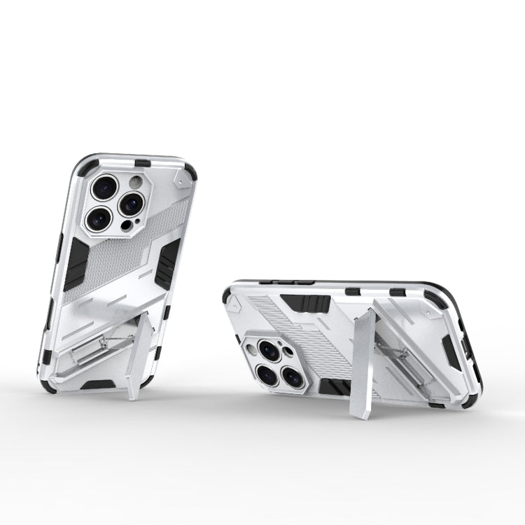 For iPhone 16 Pro Punk Armor 2 in 1 PC + TPU Phone Case with Holder(White) by buy2fix