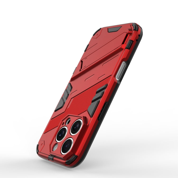 For iPhone 16 Pro Max Punk Armor 2 in 1 PC + TPU Phone Case with Holder(Red) by buy2fix