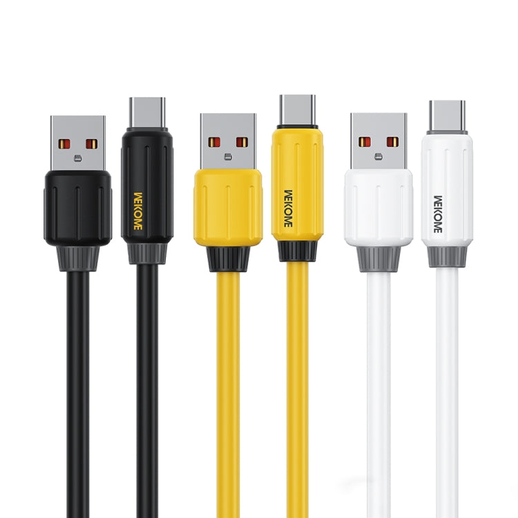 WK WDC-27a Elastic Genuine Silicone 1m 66W USB to Type-C Fast Charging Data Cable(White) - USB-C & Type-C Cable by WK | Online Shopping UK | buy2fix