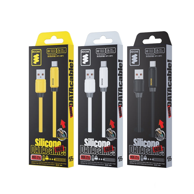 WK WDC-27a Elastic Genuine Silicone 1m 66W USB to Type-C Fast Charging Data Cable(Black) - USB-C & Type-C Cable by WK | Online Shopping UK | buy2fix