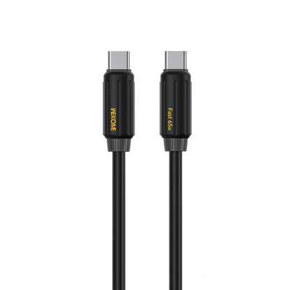 WK WDC-28 Elastic Genuine Silicone 1m PD65W Type-C to Type-C Fast Charging Data Cable(Black) - USB-C & Type-C Cable by WK | Online Shopping UK | buy2fix
