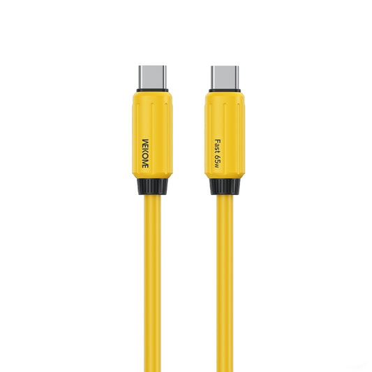 WK WDC-28 Elastic Genuine Silicone 1m PD65W Type-C to Type-C Fast Charging Data Cable(Yellow) - USB-C & Type-C Cable by WK | Online Shopping UK | buy2fix