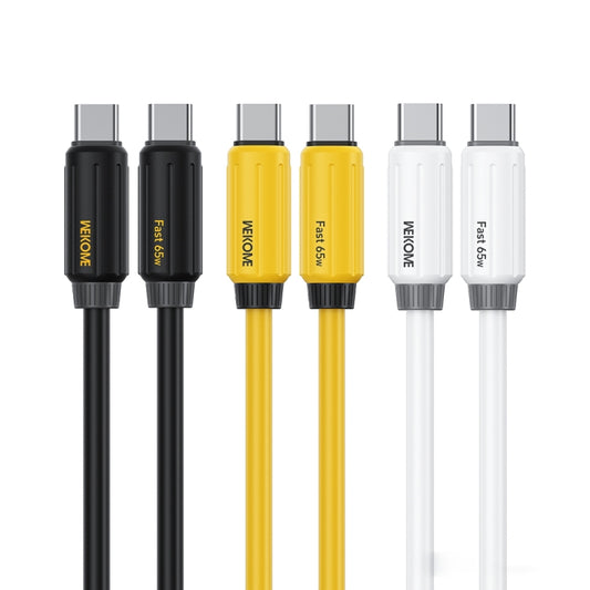 WK WDC-28 Elastic Genuine Silicone 1m PD65W Type-C to Type-C Fast Charging Data Cable(Yellow) - USB-C & Type-C Cable by WK | Online Shopping UK | buy2fix