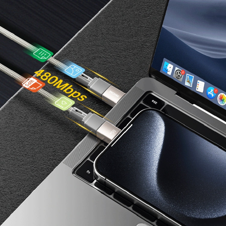 WK WDC-45 Magneto Series 1m 66W USB to Type-C Fast Charging Magnetic Data Cable(Grey) - USB-C & Type-C Cable by WK | Online Shopping UK | buy2fix