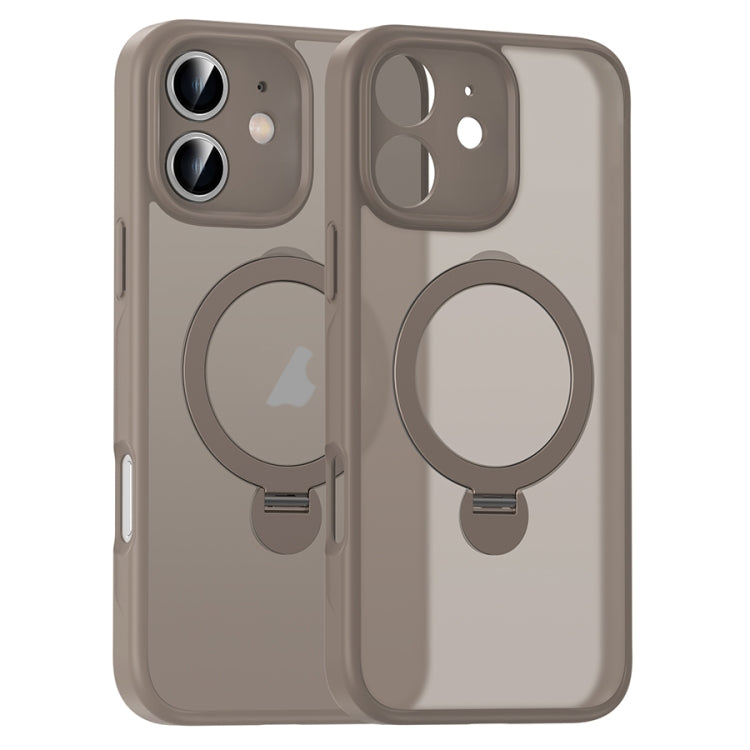 For iPhone 11 Matte Texture 360 Degree Rotary Tone Holder MagSafe Phone Case(Titanium Gold) - iPhone 11 Cases by buy2fix | Online Shopping UK | buy2fix