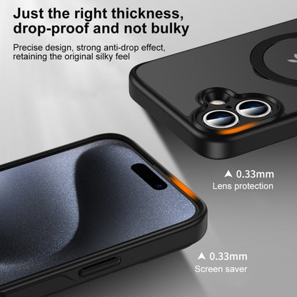 For iPhone 15 Pro Matte Texture 360 Degree Rotary Tone Holder MagSafe Phone Case(Titanium Gray) - iPhone 15 Pro Cases by buy2fix | Online Shopping UK | buy2fix