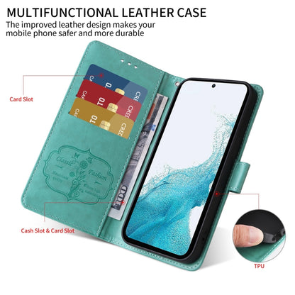 For Google Pixel 9 / 9 Pro Embossed Butterfly Flowers Leather Phone Case(Green) by buy2fix