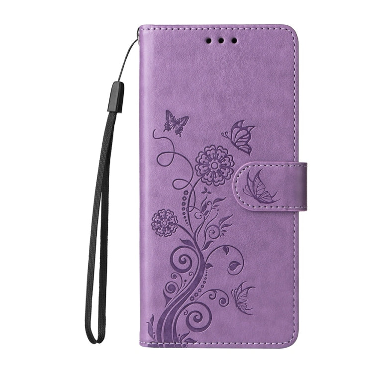 For OnePlus 13 Embossed Butterfly Flowers Leather Phone Case(Purple) - OnePlus Cases by buy2fix | Online Shopping UK | buy2fix