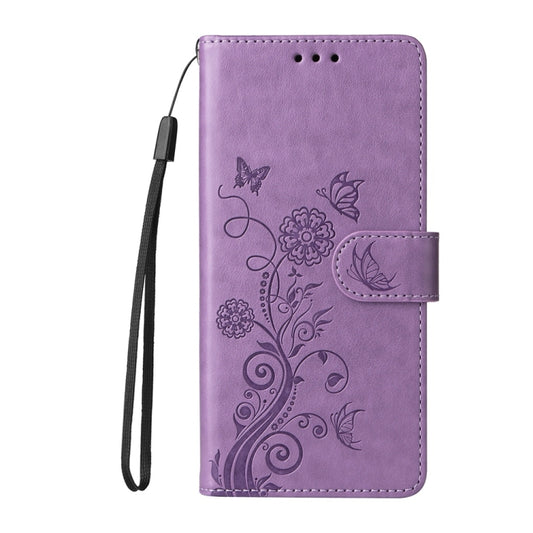 For OnePlus 13 Embossed Butterfly Flowers Leather Phone Case(Purple) - OnePlus Cases by buy2fix | Online Shopping UK | buy2fix