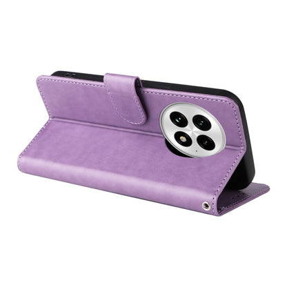 For OnePlus 13 Embossed Butterfly Flowers Leather Phone Case(Purple) - OnePlus Cases by buy2fix | Online Shopping UK | buy2fix