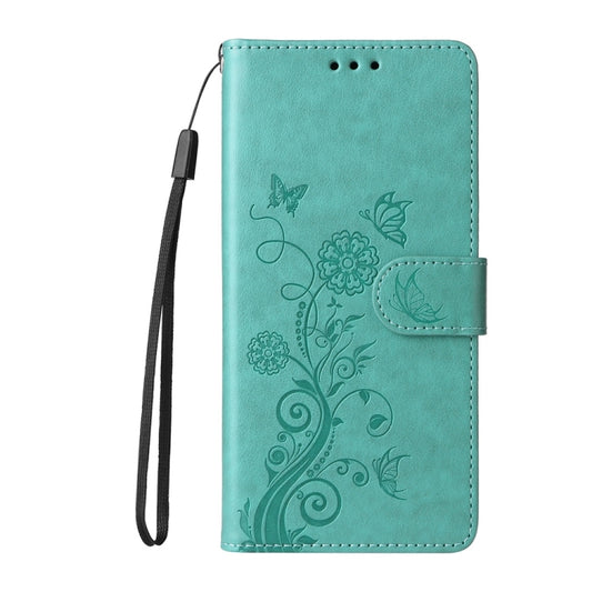 For OnePlus 13 Embossed Butterfly Flowers Leather Phone Case(Green) - OnePlus Cases by buy2fix | Online Shopping UK | buy2fix