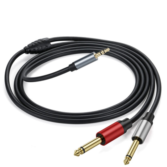 3m Gold Plated 3.5mm TRS Stereo to Dual 6.35mm TS Mono Y Splitter Adapter Audio Cable(Black) - Video & Audio Cable by buy2fix | Online Shopping UK | buy2fix