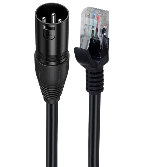 XLR 3 Pin Male to RJ45 Male Network Extension Cable for DMX-CON Controller Series, Length: 30cm(Black) by buy2fix