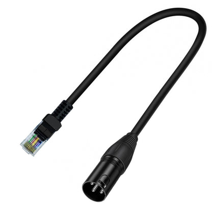 XLR 3 Pin Male to RJ45 Male Network Extension Cable for DMX-CON Controller Series, Length: 30cm(Black) by buy2fix