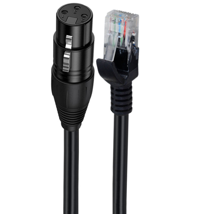 XLR 3 Pin Female to RJ45 Male Network Extension Cable for DMX-CON Controller Series, Length: 30cm(Black) by buy2fix