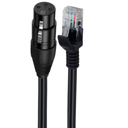 XLR 3 Pin Female to RJ45 Male Network Extension Cable for DMX-CON Controller Series, Length: 30cm(Black) by buy2fix