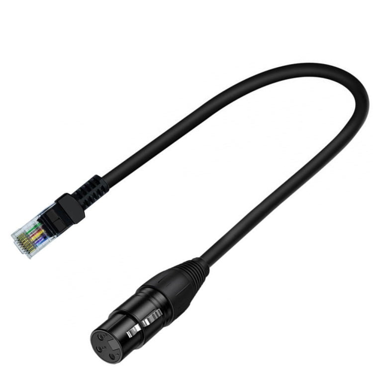 XLR 3 Pin Female to RJ45 Male Network Extension Cable for DMX-CON Controller Series, Length: 30cm(Black) by buy2fix