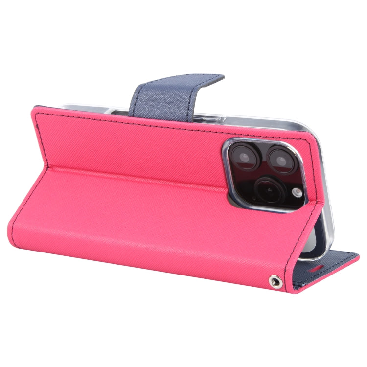 For iPhone 16 Pro Max GOOSPERY FANCY DIARY Cross Texture Leather Phone Case(Rose Red) by GOOSPERY