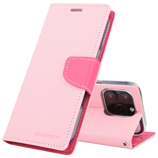 For iPhone 16 Pro Max GOOSPERY FANCY DIARY Cross Texture Leather Phone Case(Pink) by GOOSPERY