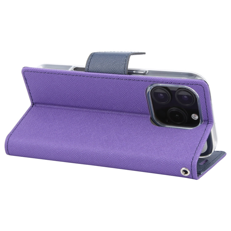 For iPhone 16 Pro Max GOOSPERY FANCY DIARY Cross Texture Leather Phone Case(Purple) by GOOSPERY