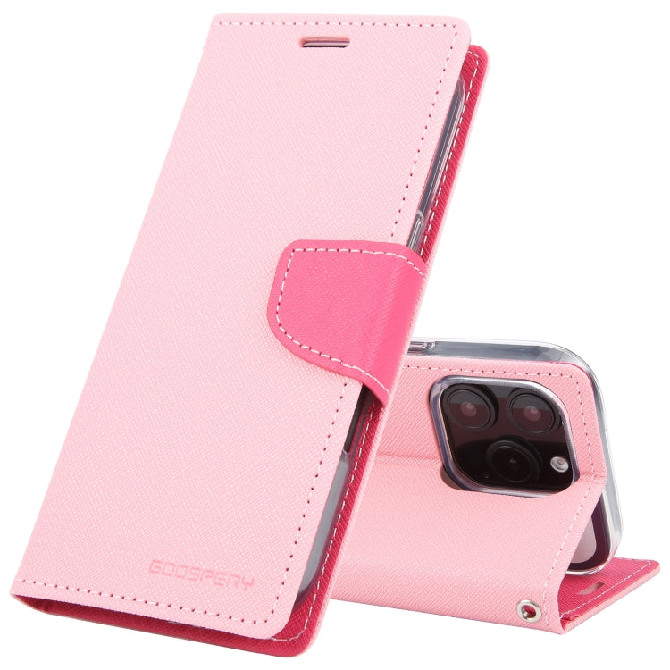 For iPhone 16 Pro GOOSPERY FANCY DIARY Cross Texture Leather Phone Case(Pink) by GOOSPERY
