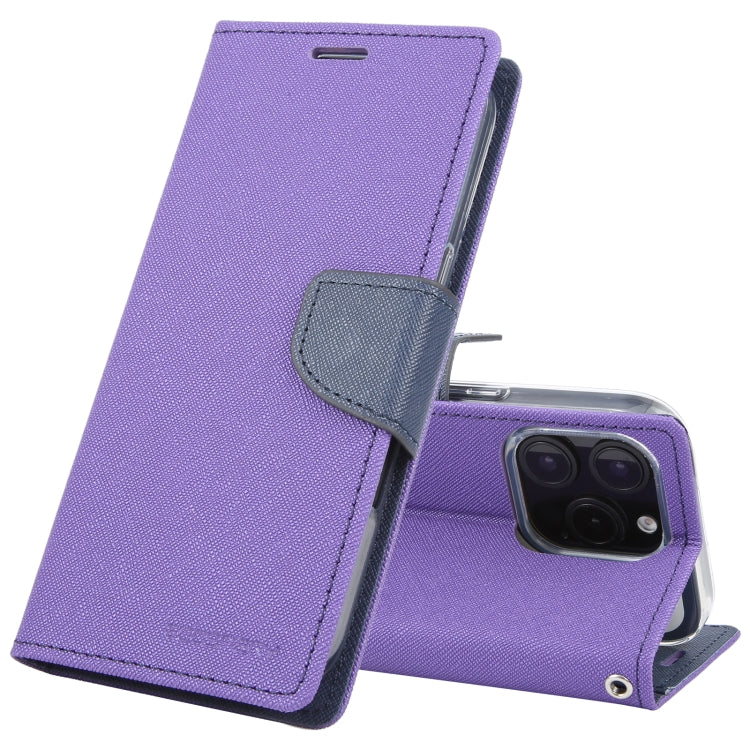 For iPhone 16 Pro GOOSPERY FANCY DIARY Cross Texture Leather Phone Case(Purple) by GOOSPERY
