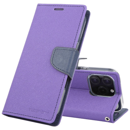 For iPhone 16 Pro GOOSPERY FANCY DIARY Cross Texture Leather Phone Case(Purple) by GOOSPERY