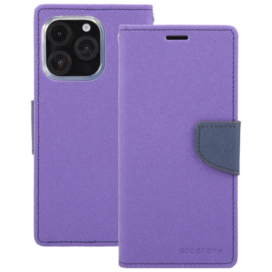 For iPhone 16 Pro GOOSPERY FANCY DIARY Cross Texture Leather Phone Case(Purple) by GOOSPERY