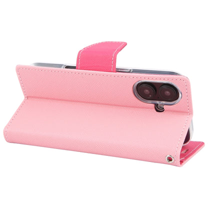 For iPhone 16 GOOSPERY FANCY DIARY Cross Texture Leather Phone Case(Pink) by GOOSPERY