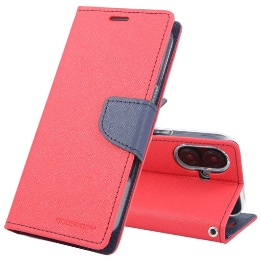 For iPhone 16 GOOSPERY FANCY DIARY Cross Texture Leather Phone Case(Red) by GOOSPERY