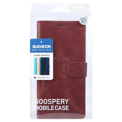 For iPhone 16 Pro Max GOOSPERY BLUE MOON Crazy Horse Texture Leather Phone Case(Wine Red) by GOOSPERY