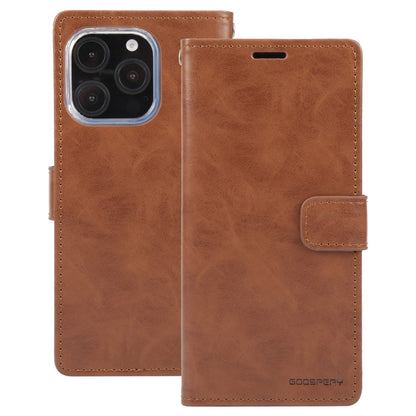 For iPhone 16 Pro Max GOOSPERY BLUE MOON Crazy Horse Texture Leather Phone Case(Brown) by GOOSPERY
