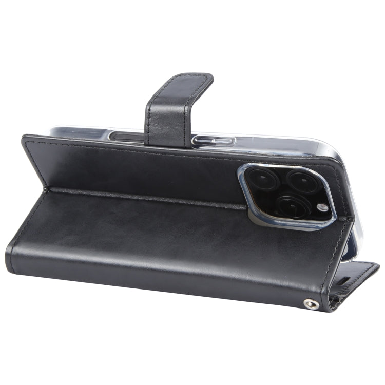 For iPhone 16 Pro GOOSPERY BLUE MOON Crazy Horse Texture Leather Phone Case(Black) by GOOSPERY