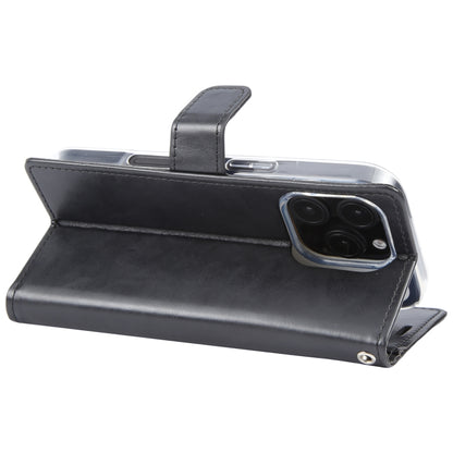 For iPhone 16 Pro GOOSPERY BLUE MOON Crazy Horse Texture Leather Phone Case(Black) by GOOSPERY