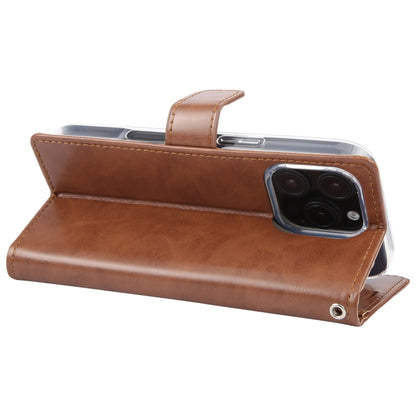 For iPhone 16 Pro GOOSPERY BLUE MOON Crazy Horse Texture Leather Phone Case(Brown) by GOOSPERY