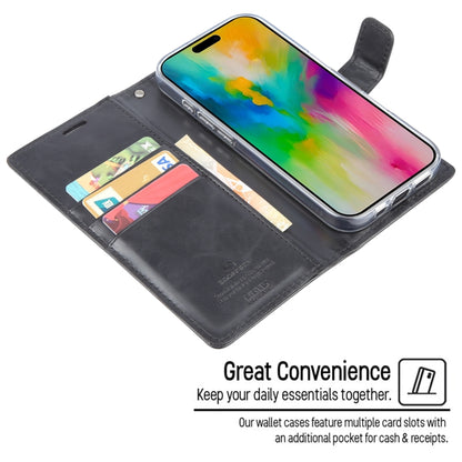 For iPhone 16 Pro GOOSPERY BLUE MOON Crazy Horse Texture Leather Phone Case(Black) by GOOSPERY