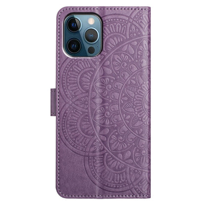 For iPhone 16 Pro Flower Embossed Leather Phone Case(Purple) by buy2fix